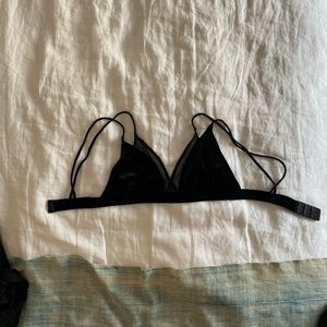 Only Hearts black velvet bra